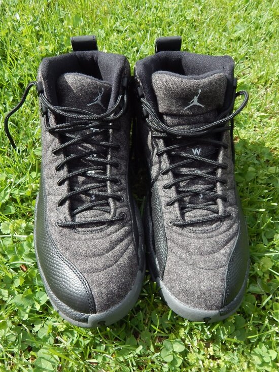 Nike Air Jordan 12 XII Retro Wool Black Grey Shoe 852627-003 Mens Size 9 main image 4